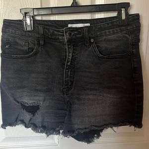 KanCan black denim shorts